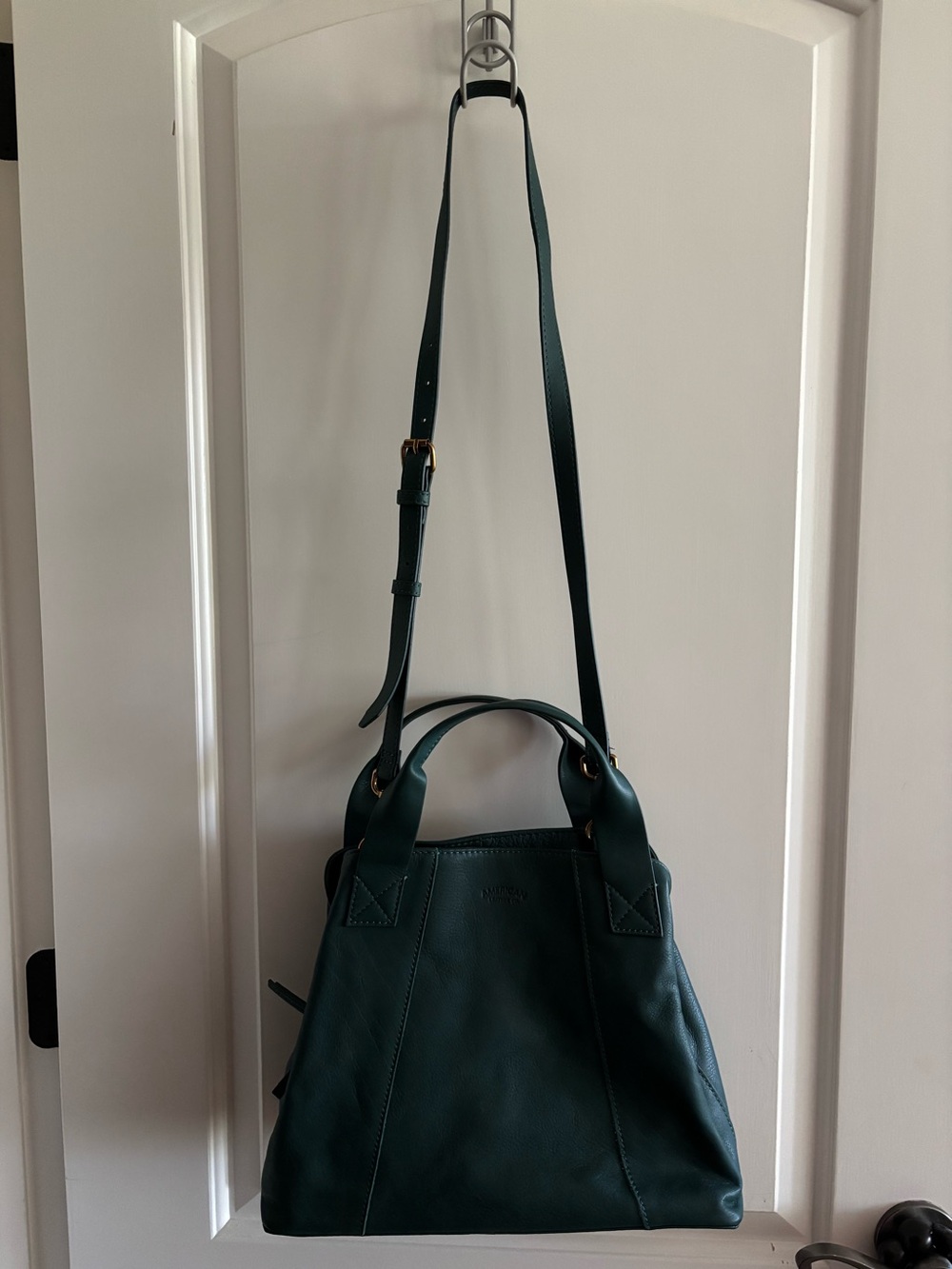 American Leather Co. Ada Triple Entry Leather Satchel